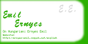 emil ernyes business card